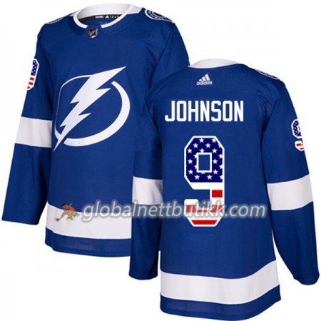 Tampa Bay Lightning Hockeydrakt Tyler Johnson 9 2017-2018 USA Flag Fashion Blå Adidas Authentic - Herre